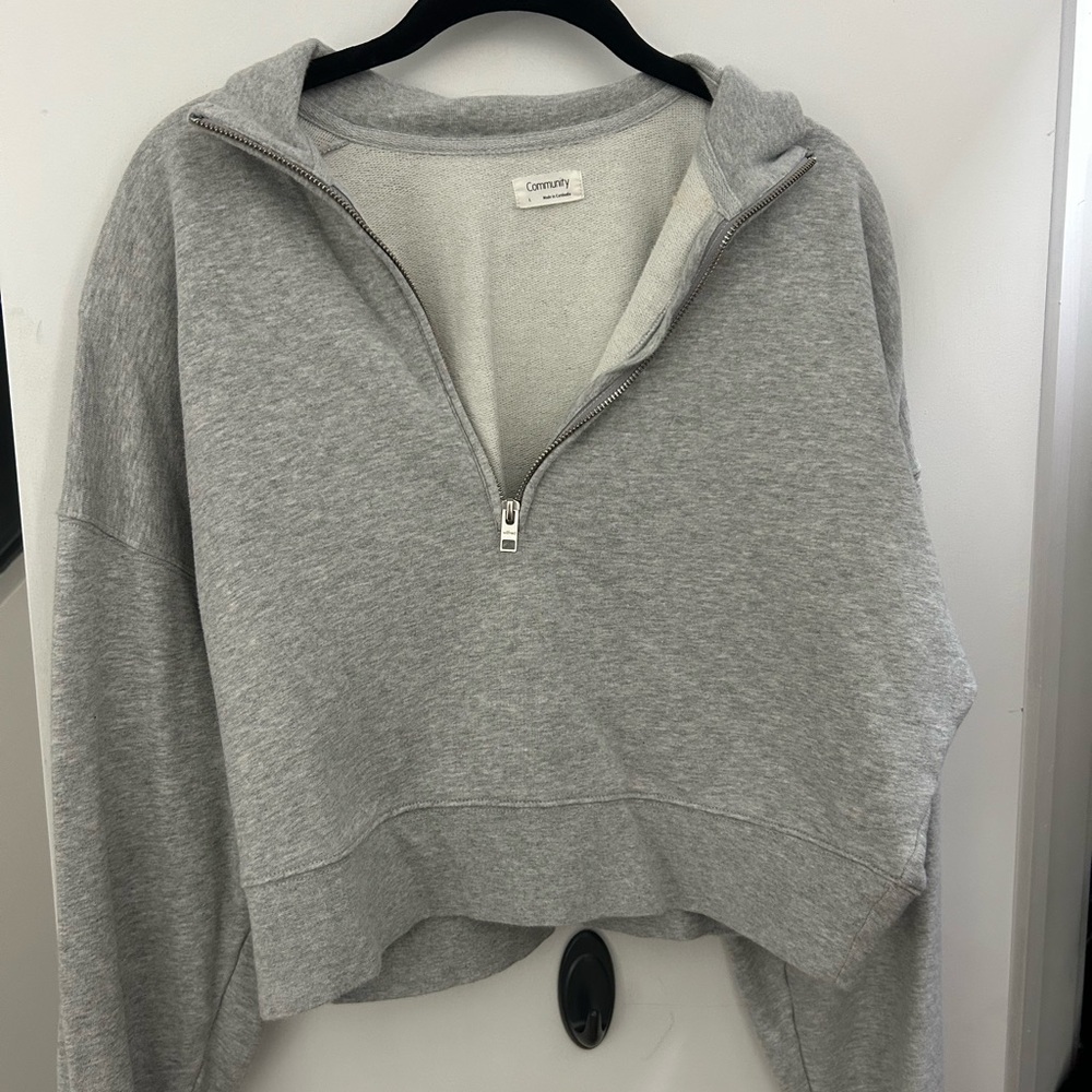 Aritzia Heather Gray Half-Zip Sweatshirt